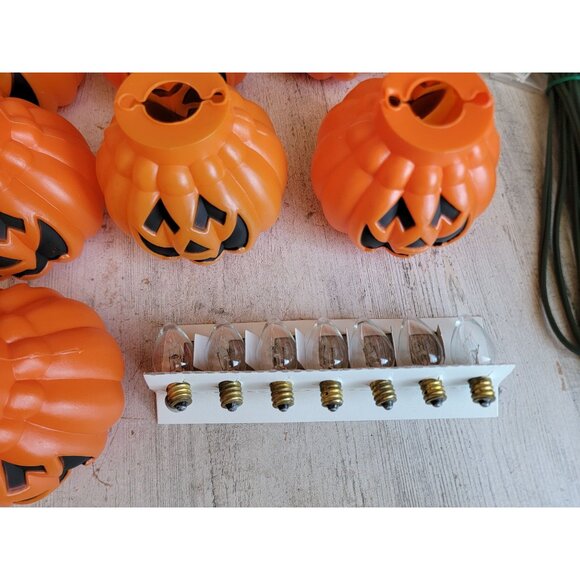 Lillian Vernon outdoor pumpkin light set Halloween Jack O'Lantern decor vintage - Picture 4 of 10